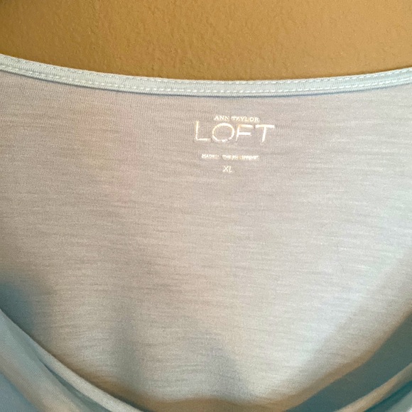 ANN TAYLOR LOFT: Boat Neck Tunic- Light Teal Size XL - Picture 2 of 4